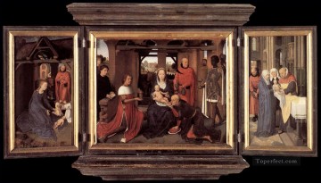 ハンス・メムリンク Painting - ヤン・フロラインスの三連祭壇画 1479年 オランダ ハンス・メムリンク